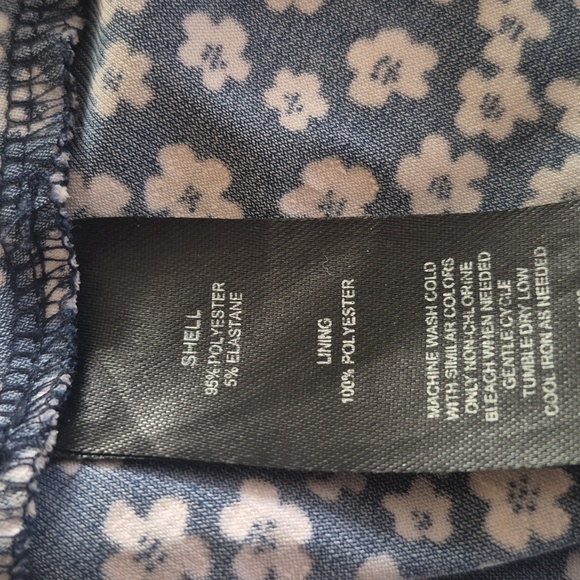 Jessica Howard Navy Sleeveless Zip Closure Back Dress White Floral Daisies 14P - Picture 8 of 12